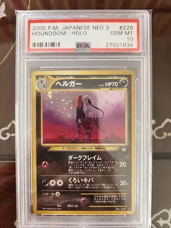 PSA 10 2000 POKEMON JAPANESE NEO 3 #229 HOUNDOOM-HOLO Low POP* - Image 1