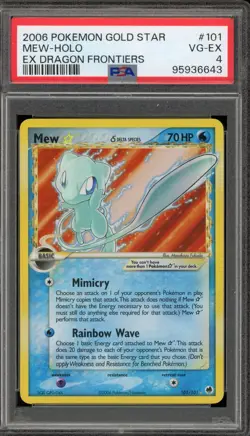Pokemon Mew Gold Star EX Dragon Frontiers Holo Ultra Rare #101 PSA 4 - Image 1