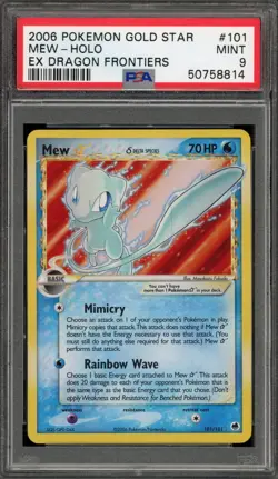 Pokemon Mew Gold Star EX Dragon Frontiers Holo Ultra Rare #101 PSA 9 Mint - Image 1