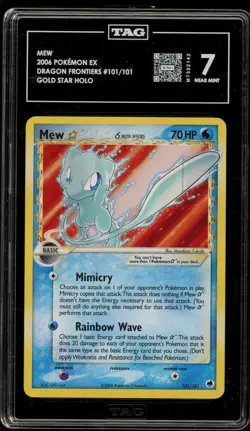 Pokemon Mew Gold Star EX Dragon Frontiers Holo Ultra Rare #101 TAG 7 - Image 1