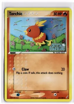 Pokemon TCG Torchic 65/100 ex Crystal Guardians Reverse Holo - Image 1