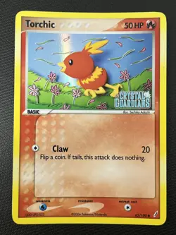 Torchic 65/100 EX Crystal Guardians Stamped Reverse Holo Pokemon TCG Card LP - Image 1