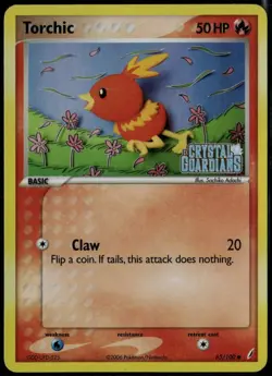 Torchic Reverse Holo 65/100 ex Crystal Guardians 2006 HP Pokemon Card - Image 1