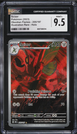 CGC 9.5 Scizor Obsidian Flames 205/197 Pokemon Illustration Rare Alt Art 2023 - Image 1