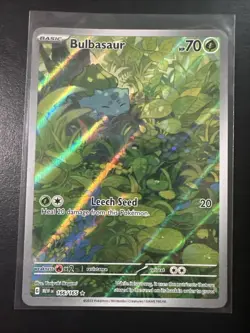 Pokemon TCG Bulbasaur Scarlet & Violet 151 Holo Illustration Rare Card 166/165 - Image 1