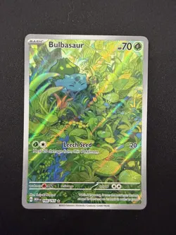 Pokemon TCG Bulbasaur Scarlet Violet-151 Illustration Rare English Card 166/165 - Image 1