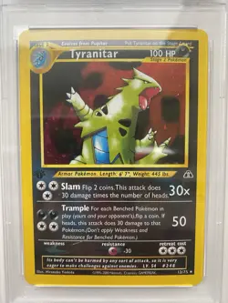POKEMON NEO DISCOVERY 12 TYRANITAR HOLO 1ST EDITION 2001 PSA 10 GEM MINT - Image 1