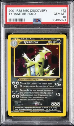 2001 POKEMON NEO DISCOVERY #12 TYRANITAR-HOLO PSA 10 - Image 1