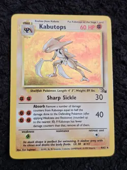 Kabutops Fossil Rare Holo 9/62 Wizards of the Coast (WOTC) 1999 pokemon - Image 3