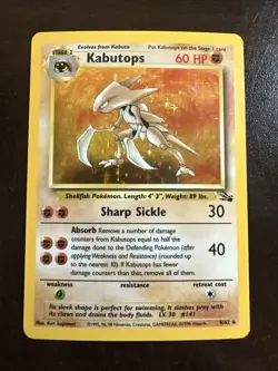 Kabutops 9/62 Holo Rare BINDER DENT Pokemon TCG Fossil WOTC BINDER DENT - Image 1