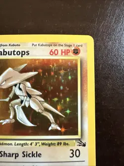 Kabutops 9/62 Holo Rare BINDER DENT Pokemon TCG Fossil WOTC BINDER DENT - Image 3