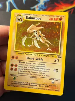 Kabutops 9/62 Fossil Holo Rare - WOTC Pokemon Card Near Mint - - Image 5