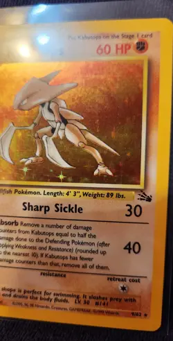 Kabutops - 9/62 - Pokemon Fossil Holo Rare Card WOTC LP - Image 4