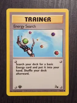 1st Edition Energy Search Fossil Pokemon Card LP 59/62 Common - Image 1
