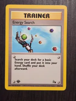 1st Edition Energy Search Fossil Pokemon Card LP 59/62 Common #2 - Image 1