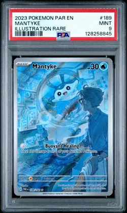 2023 POKEMON PAR EN-PARADOX RIFT ILLUSTRATION RARE #189 MANTYKE PSA 9 - Image 1