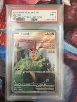 2025 POKEMON VICTINI BLACK STAR PROMO #208 PSA 9 - Image 1