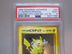 1998 Pokemon Japanese Kuchiba City Gym Deck #25 LT. Surge's Pikachu LV.15 PSA 9 - Image 2