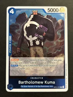 One Piece Bartholomew Kuma (OP01-074/284) OP01 Romance Dawn NM FOIL TCG CCG NM - Image 1