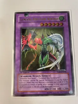 Yugioh Elemental Hero Flame Wingman TLM-EN035 Ultimate Rare 1st Edition - Image 1