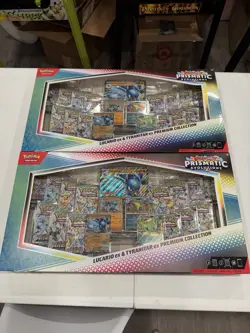 2x Pokemon TCG Prismatic Evolutions Lucario Ex + Tyranitar Ex Premium Collection - Image 1