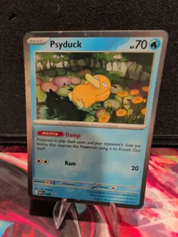Pokemon TCG Psyduck MEP 007 Mega Evolution Pokemon Blister Promo Cosmo Holo NM - Image 3