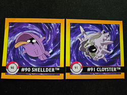 SHELLDER #90 CLOYSTER #91 Pokemon 1999 Artbox Series 1 Evolution Set Sticker NM - Image 1