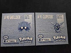 SHELLDER #90 CLOYSTER #91 Pokemon 1999 Artbox Series 1 Evolution Set Sticker NM - Image 2