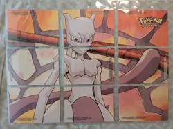 1999 Pokemon The 1st Movie Mewtwo Sticker Puzzle Chase Card Set (9) Blue & Black - Image 1