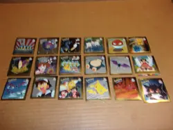 Pokemon 18 Gold Chromium Stickers R1-R18 1999 Artbox Series 1 Complete Set Nice - Image 1