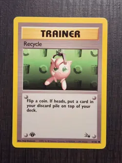 1st Edition Recycle Fossil Pokemon Card LP 61/62 Common - Image 1