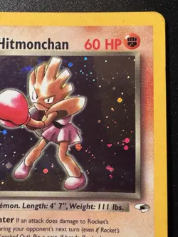 Rocket's Hitmonchan 11/132 Gym Heroes Pokemon Card Holo Foil Rare MP - Image 4