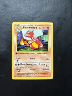 Pokemon Base Set Charmeleon 24/102 1st Edition Shadowless Uncommon Card - Image 1