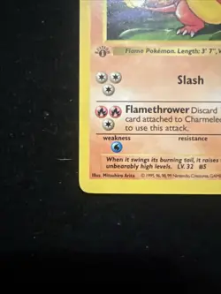 1st Edition SHADOWLESS Charmeleon 24/102 Base Set Non Holo 1999 Pokemon Card - Image 5
