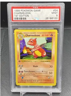 PSA 9 MINT - Pokemon CHARMELEON - 1st EDITION Shadowless Base Set - 24/102 - Image 1