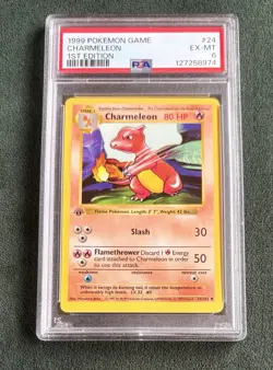 Charmeleon *1st Edition* Shadowless Base Set Pokemon Card 24/102 PSA Graded 6 - Image 1