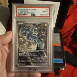 2025 POKEMON BLACK BOLT POKEMON CENTER ETB PROMO SVP #209 THUNDURUS PSA 10 - Image 1