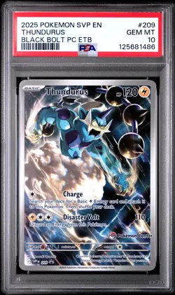 2025 POKEMON BLACK BOLT POKEMON CENTER ETB PROMO SVP #209 THUNDURUS PSA 10 - Image 1