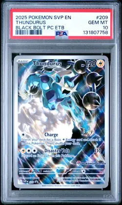 2025 POKEMON BLACK BOLT POKEMON CENTER ETB PROMO SVP #209 THUNDURUS PSA 10 - Image 1