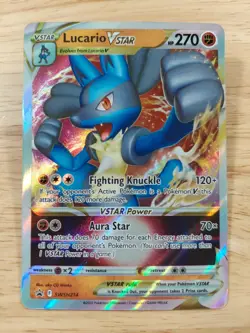 Lucario VSTAR SWSH214 NM Full Art Promo Rare Pokemon Card - Image 1