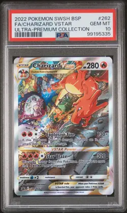 2022 POKEMON SWSH BLACK STAR PROMO #262 FULL ART/CHARIZARD VSTAR PSA 10 - Image 1
