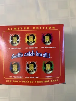 Pokemon Pikachu 23k Gold Plated Trading Card & Pokeball Burger King NEW IN BOX - Image 2