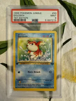 1999 Pokemon - 1st Edition Goldeen Non-Holo Jungle 53/64 - PSA 9 Mint! - WOTC - Image 1