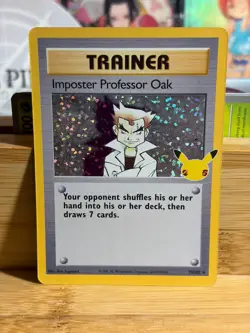 IMPOSTER PROFESSOR OAK 73/102 Celebrations Holo Pokemon 25th Anniversary TCG NM - Image 1