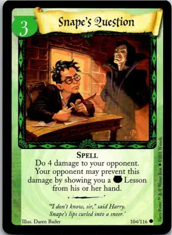 Harry Potter CCG Base Set Card 104/116 Snape's Question - Image 1