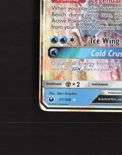 Articuno GX 31/168 Celestial Storm Ultra Rare Holo Pokemon Card DMG - Image 5