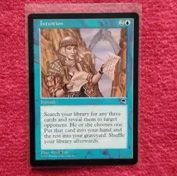 Magic: The Gathering Intuition Instant Blue Tempest Rare 1997 English - Image 1