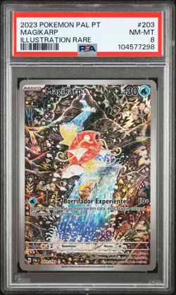 2023 POKEMON PORTUGUESE PAL PT-PALDEA EVOLVED ILLUSTRATION RARE MAGIKARP PSA 8 - Image 1