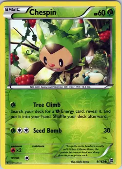Chespin 9/162 Common - Pokemon TCG XX: BREAKthrough - Reverse Holo (NM) - Image 1