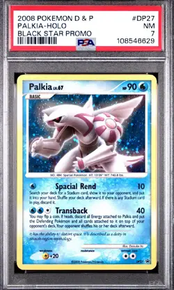 2008 Pokemon Diamond & Pearl Black Star Promo Palkia Holo DP27 - PSA 7 NM-MT - Image 1